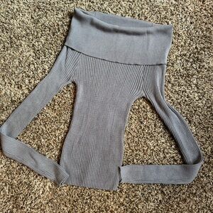 By Together light grey stretchy off shoulder knit sweater size small